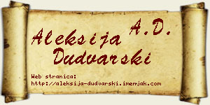 Aleksija Dudvarski vizit kartica